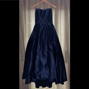 Navy Satin Prom Dress